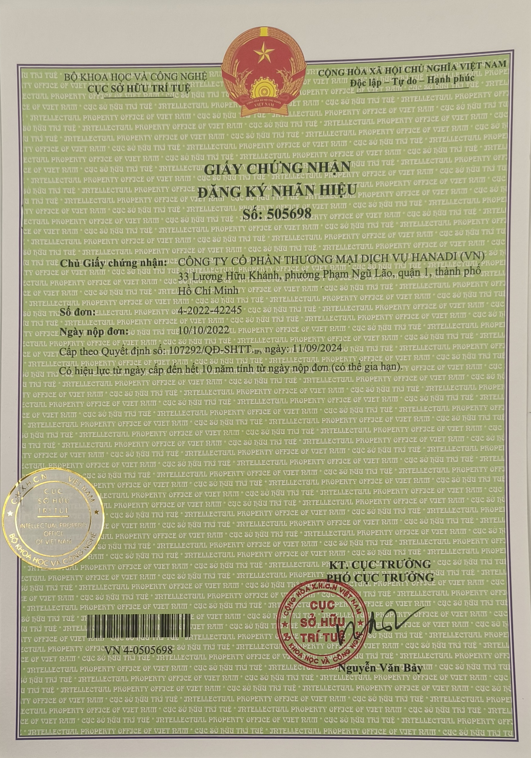 BẰNG NHÃN HIỆU YM
